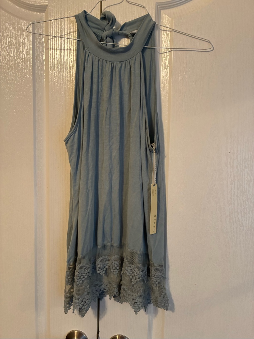 Kenar Light Slate Blue Halter Tank with Branded Tag